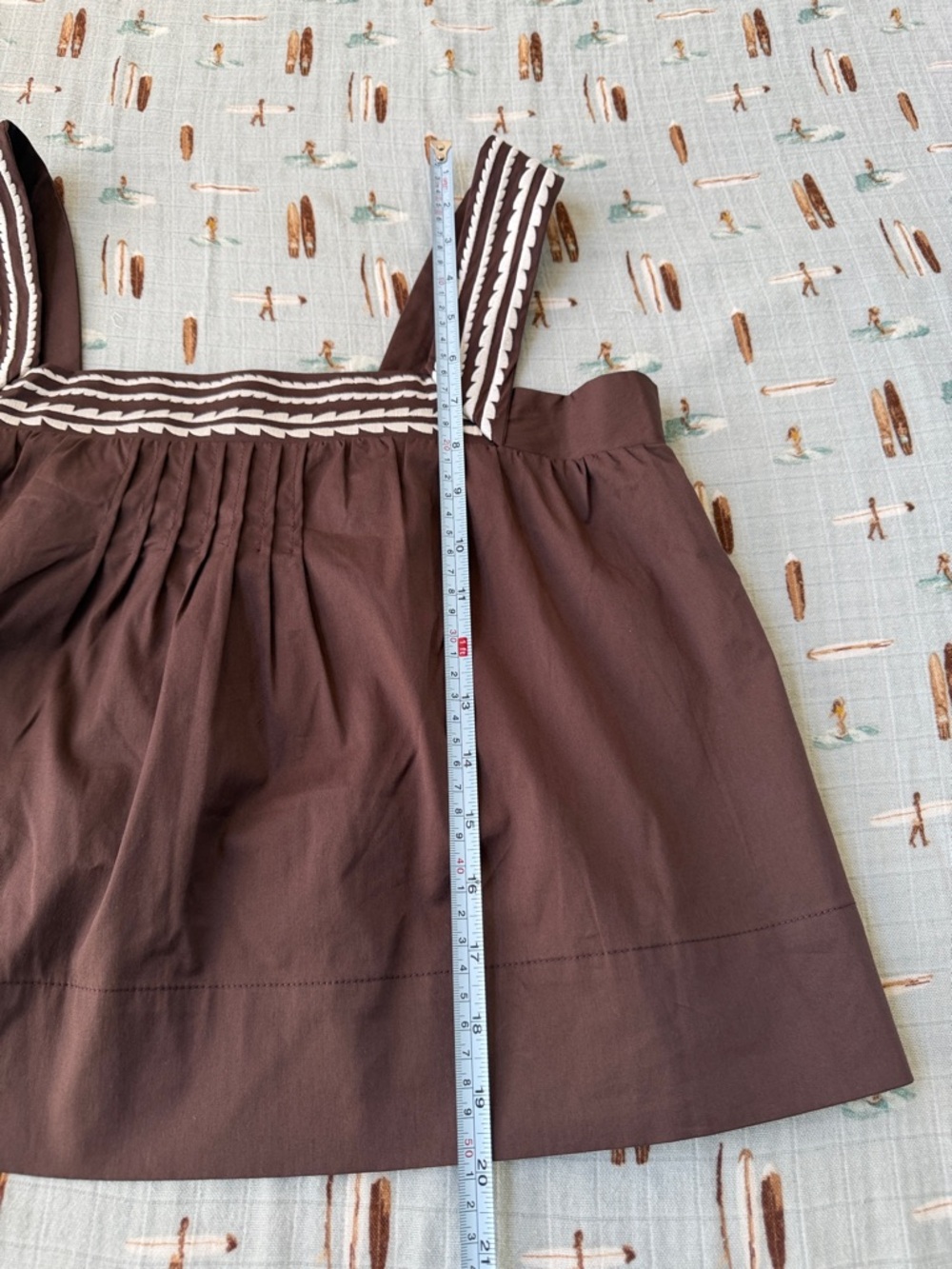Caroline Constas Brown Two-Piece Set with Cream Embroidered Trim - Picture 9 of 14